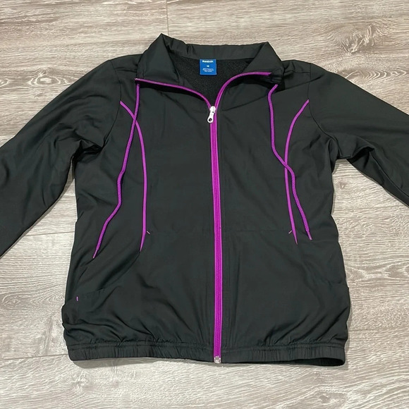 Reebok Athletic Full Zip Jacket Black and Purple M - Picture 10 of 16